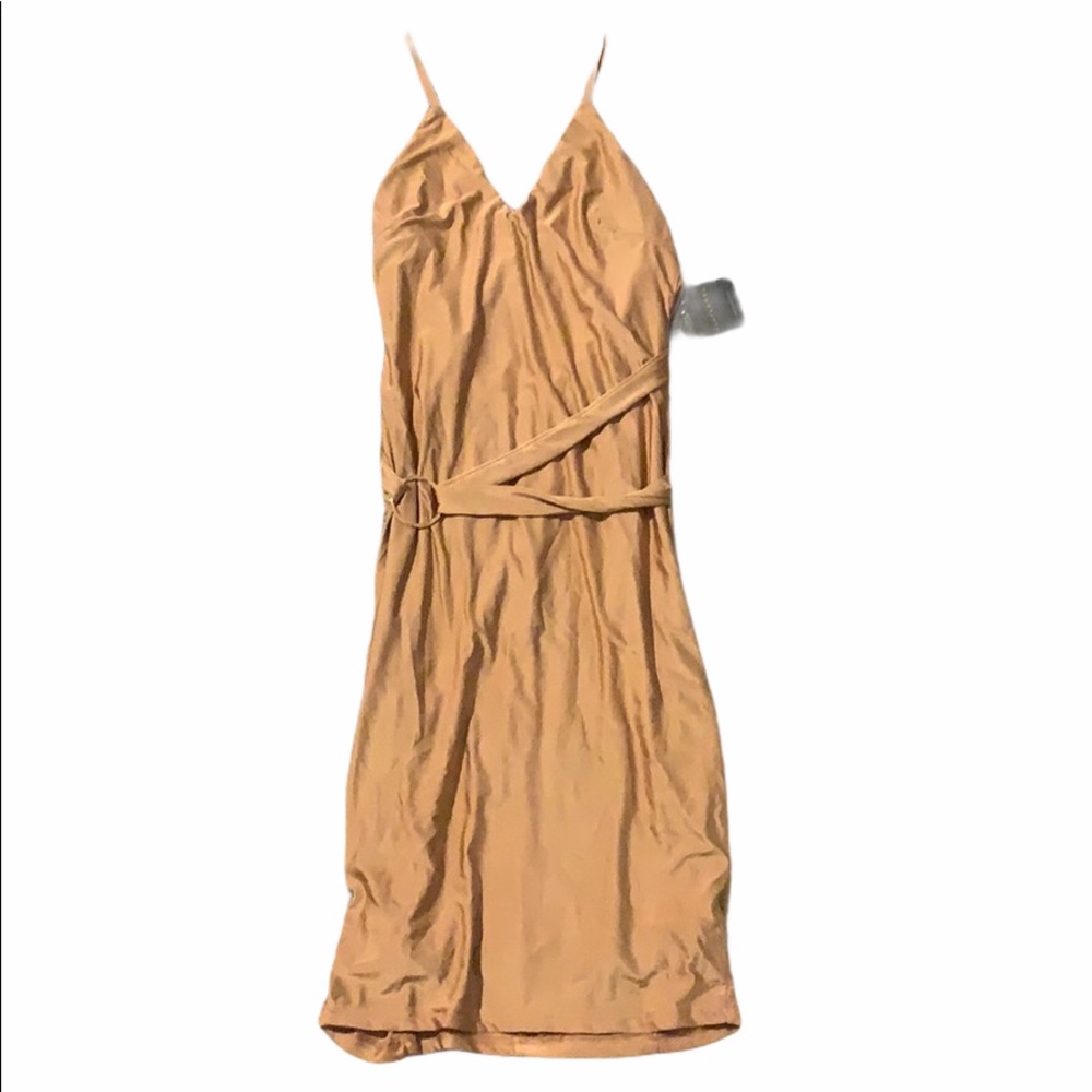 NWT JLUXLABEL Gold O-Ring Belted Mini Dress